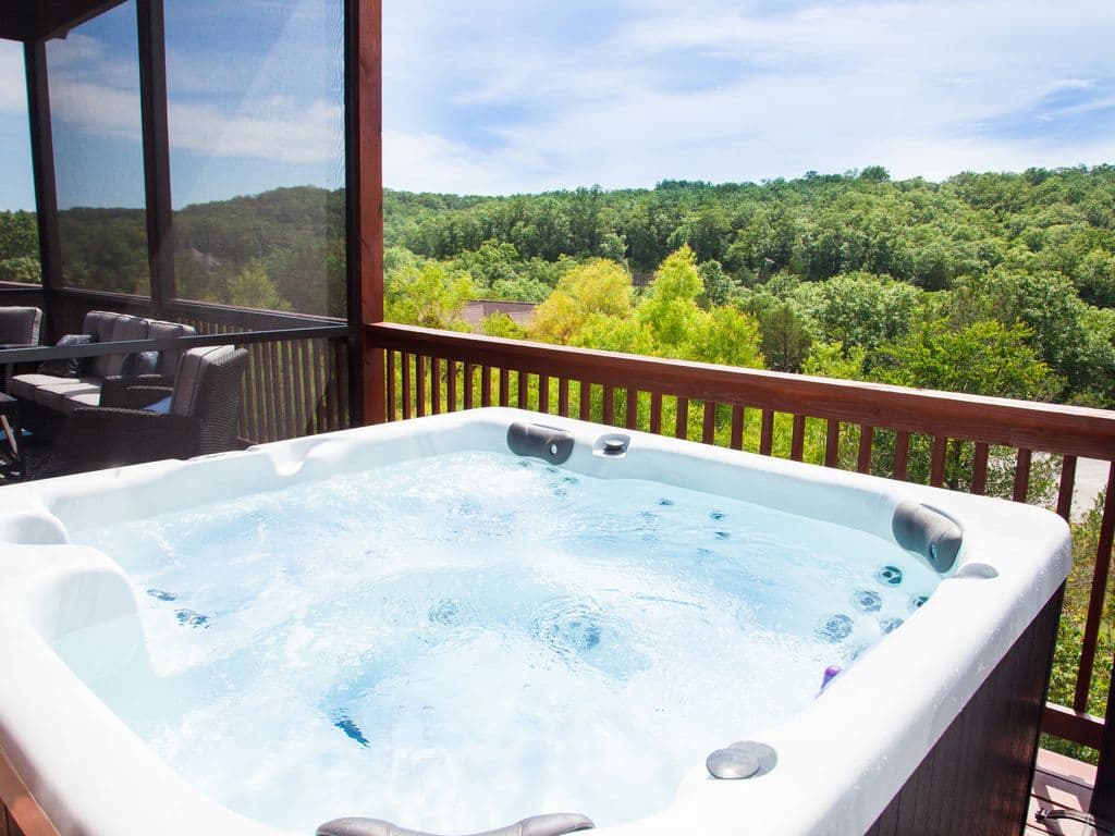 PRIVATE hot tub, right off the deck!