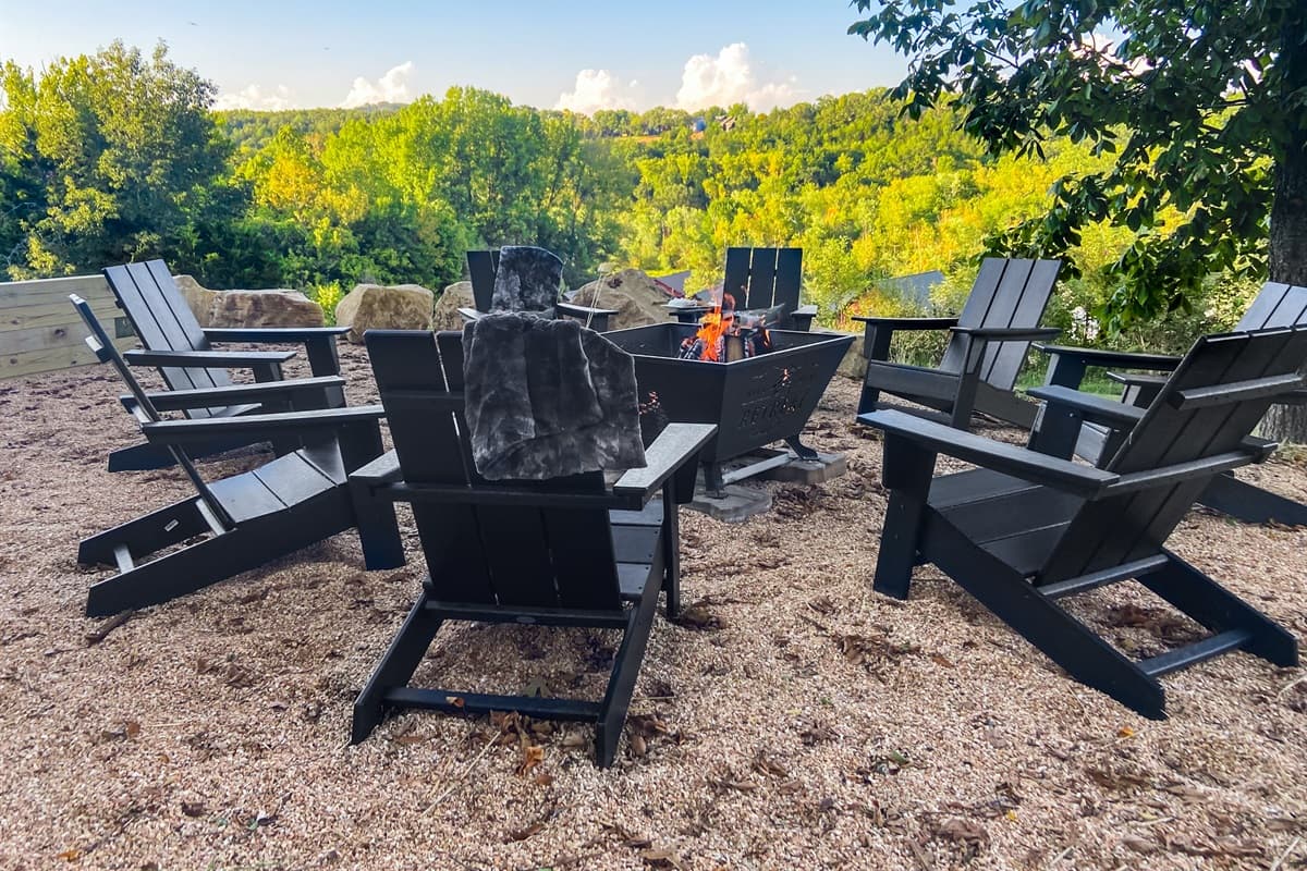 Beautiful views of the Ozarks from your private fire pit