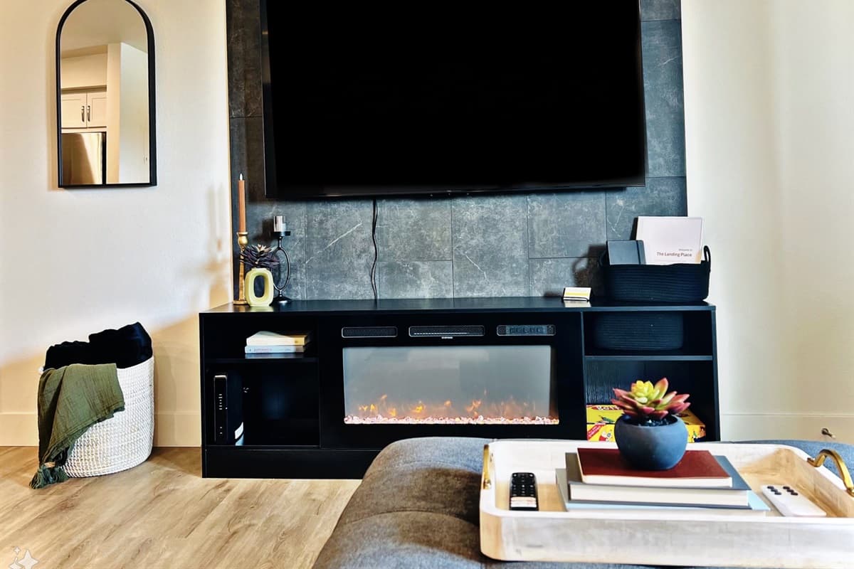 Cozy with an electric fireplace