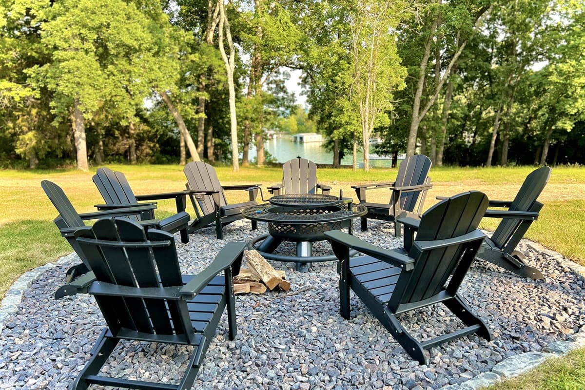 Shared fire pit between neighboring house