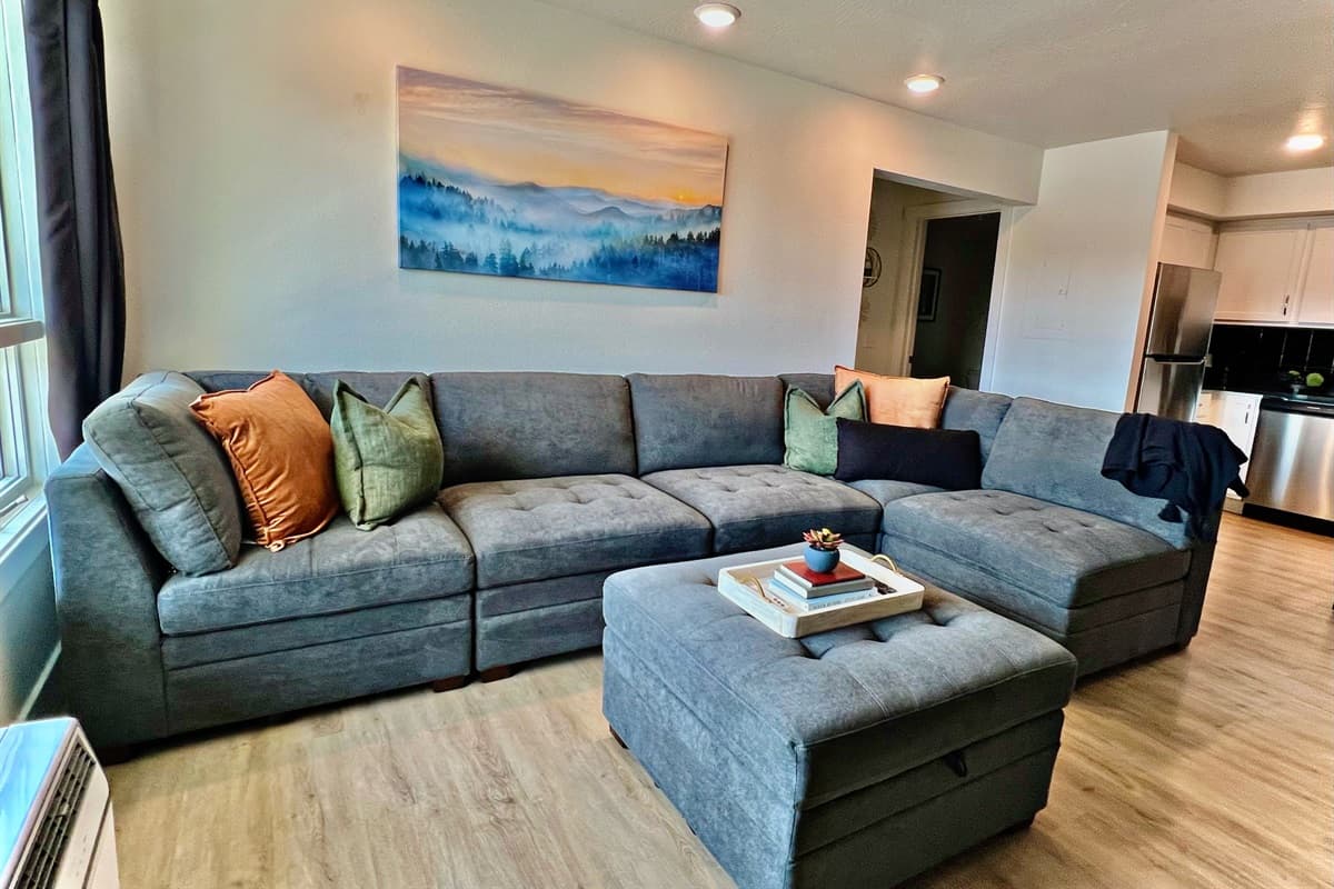 Large, comfy couch in the living room