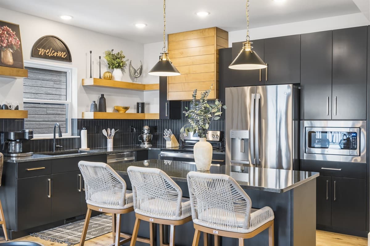 Kitchen with bar seating