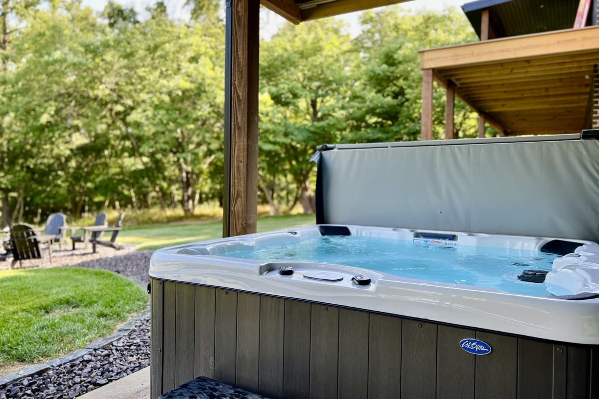 Hot tub located on your lower deck