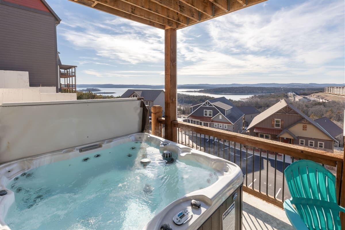 Soak in the hot tub with a view!