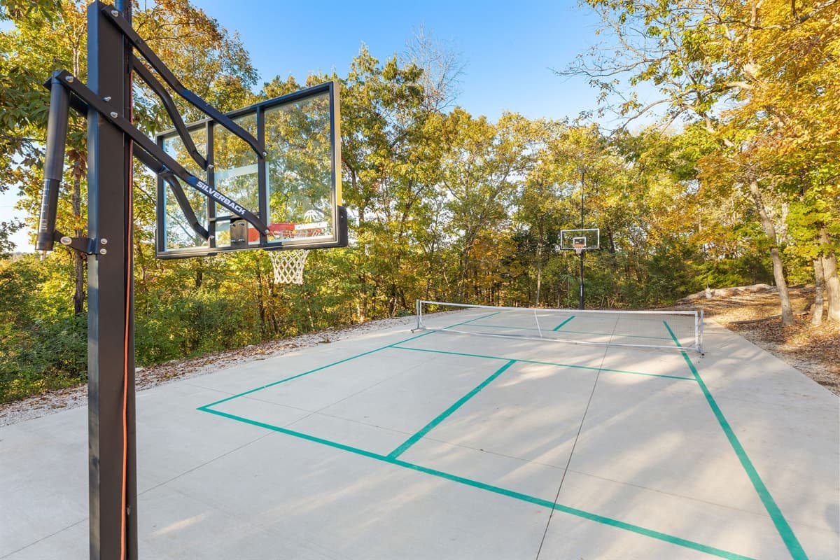 Play pickleball or basketball on your private court!