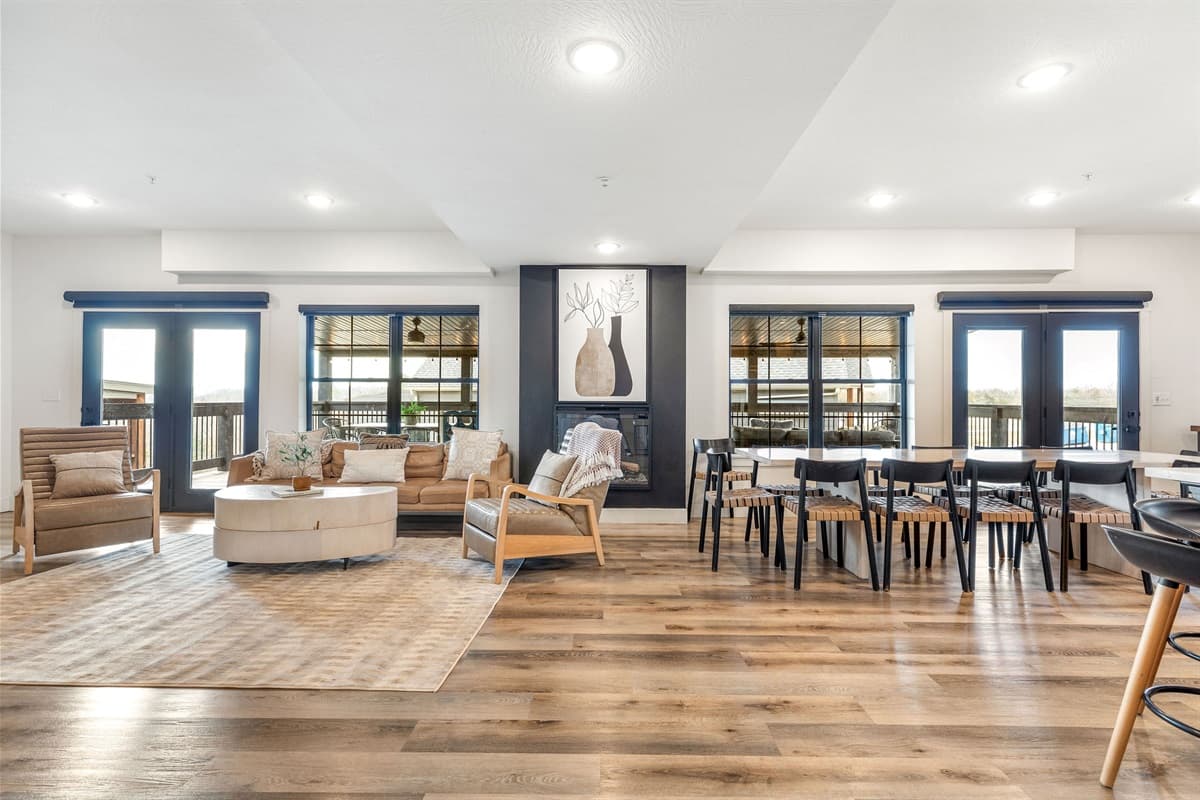 Lots of room and seating around the kitchen and living room!