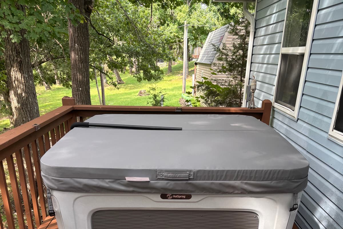 Private hot tub on the back deck