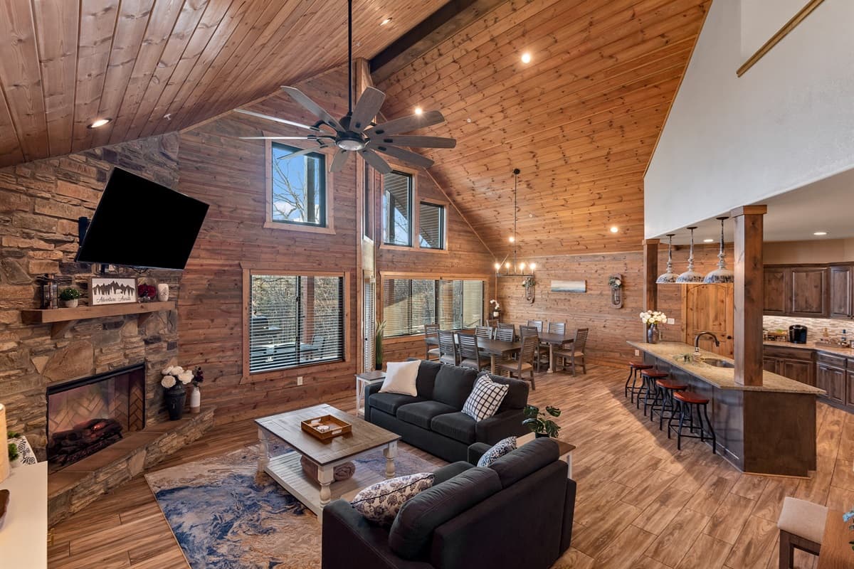 Huge open living room and dining room for the whole family!