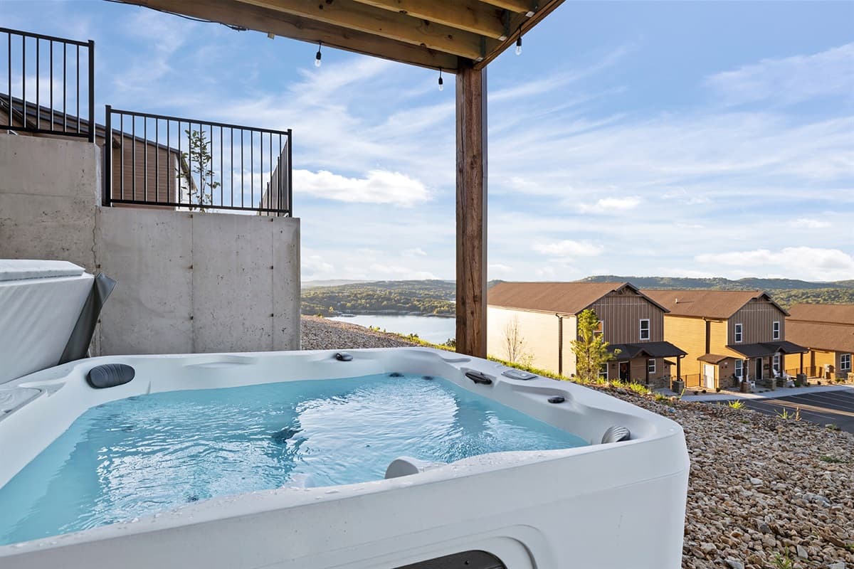 Soak in the hot tub after a busy family adventure