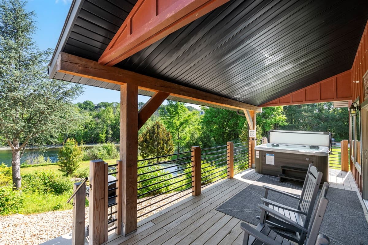 Soak in the hot tub and enjoy the scenery!