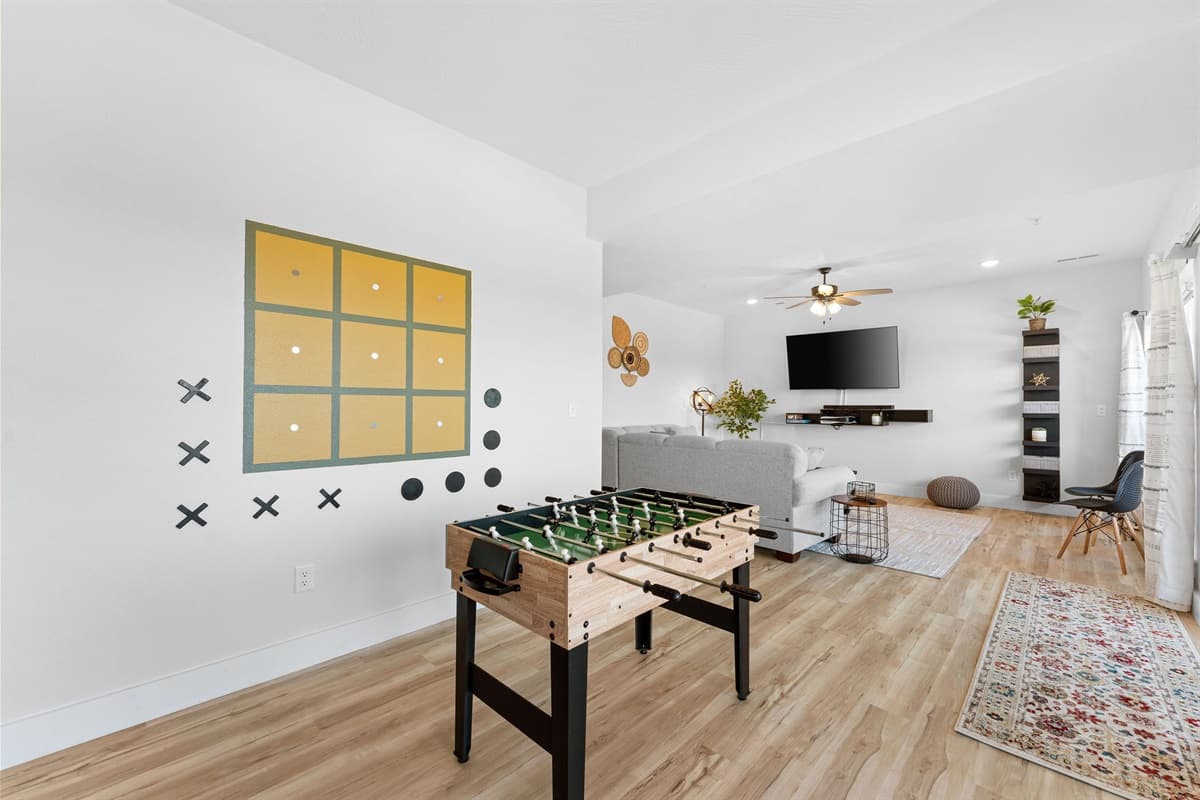 Entertainment room with fooseball and PS5!