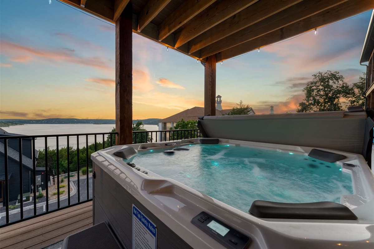 Soak in the hot tub while watching the sunset!