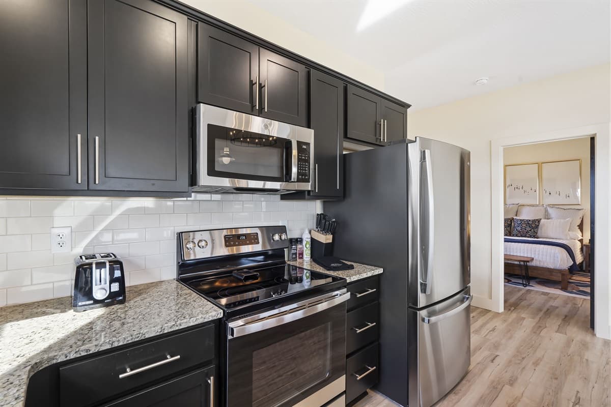 Fully stocked with pots, pans, and the essentials!