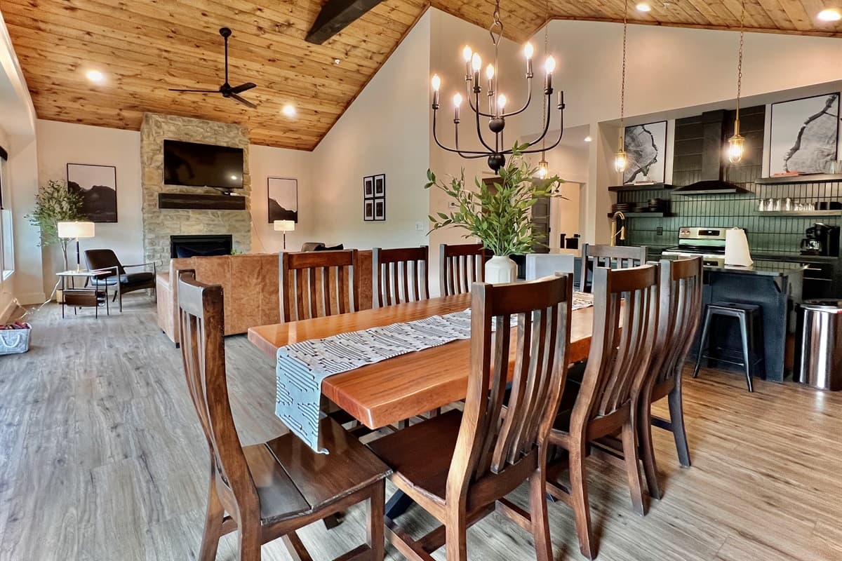 Open dining room and spacious living room