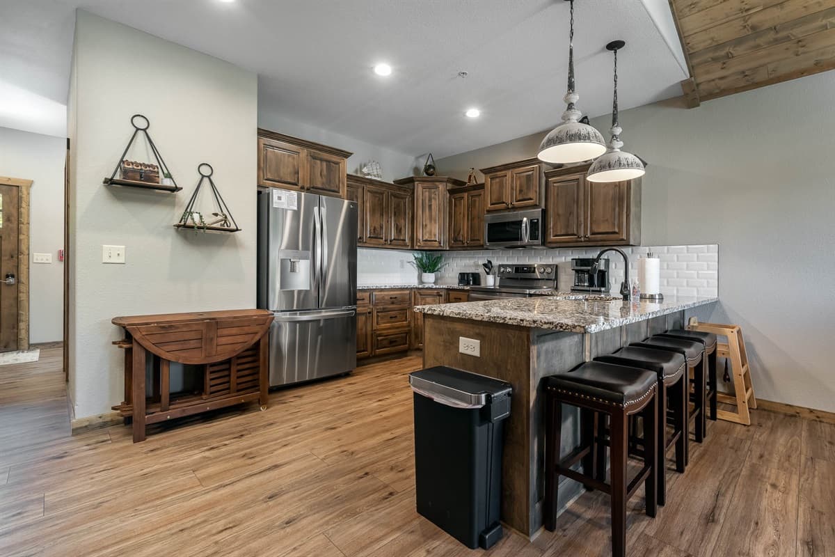 Kitchen stocked for your cooking needs.